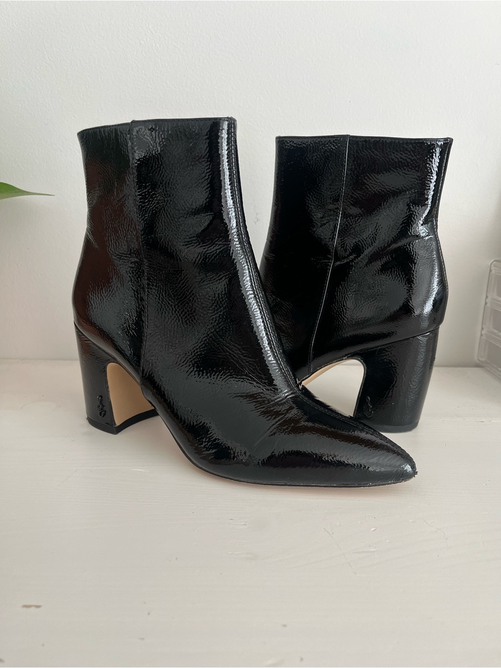 Sam Edelman Hilty2 Black Patent Leather Ankle Boots 6.5